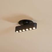 Lindby LED-inbyggnadslampa Eldrin, svart, ljuspunkter, 13,1 cm