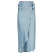 Simkhai Klarblå Draperad Satin Midi Kjol Blue, Dam