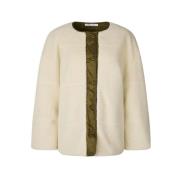 Samsøe Samsøe Casual Fit Faux Sheepskin Jacka Beige, Dam