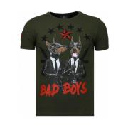 Local Fanatic Bad Boys Pinscher Rhinestone - T Shirt Herr - 5774G Gree...