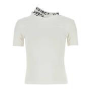 Y/Project Stretch bomull T-shirt White, Dam