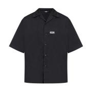 Gcds Svart Logoskjorta Oversize Passform Black, Herr