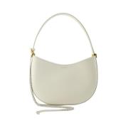 Magda Butrym Krämig Läder Medium Hobo Väska White, Dam