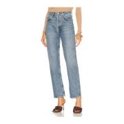 Agolde Vintage High Rise Straight Jeans Blue, Dam