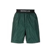 Moncler Gröna Logo-Patch Badshorts Green, Herr