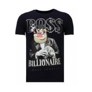 Local Fanatic Billionaire Boss Rhinestone - Herr T Shirt - 13-6205N Bl...