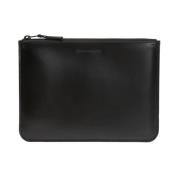 Comme des Garçons Embossed logo Läder pouch Black, Dam