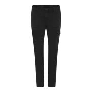 C.Ro Slim-fit Trousers Black, Dam