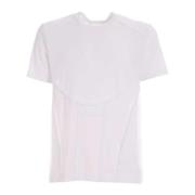 Comme des Garçons Vit Ribbad T-shirt med Omvänd Sömn White, Herr