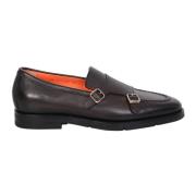 Santoni Tidlösa Double Strap Monk Skor Brown, Herr