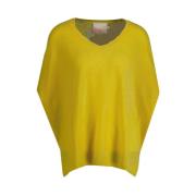 Absolut Cashmere Elegant V-ringad Stickad tröja Yellow, Dam