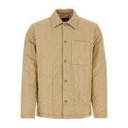 A.p.c. Beige Vadderad Bomullsblandad Skjorta Beige, Herr