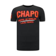 Local Fanatic EL Chapo Cartel de Sinaloa Herr T Shirt Black, Herr