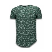 True Rise Kamouflage Lång Passform Armé - Herr T-shirt - Sw330G Green,...