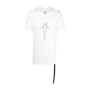 Rick Owens Mjölk/Svart Level T-Tröja Stilren Mångsidig White, Herr