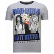Local Fanatic Bad Girls Popeye Rhinestone - T shirt Herr - 13-6210G Gr...