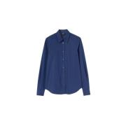 Aspesi Klassisk bomullspoplin skjorta för kvinnor Blue, Dam