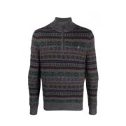 Ralph Lauren Zip Neck Sweater Gray, Herr