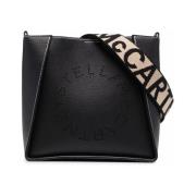 Stella McCartney Svart Imiterat Läder Logo Crossbody Väska Black, Dam