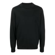 Maison Margiela Svart Ullblandad Tröja Black, Herr