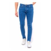True Rise Klassiska Herr Slim Fit Stretch Jeans - Dc-058 Blue, Herr