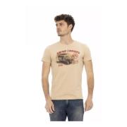 Trussardi Beige Bomull T-Shirt med Framsida Tryck Beige, Herr