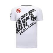 Local Fanatic T Shirt Med Tryck UFC White, Herr