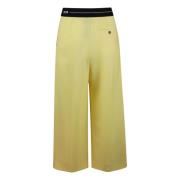 Msgm Wide Trousers Yellow, Dam