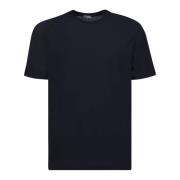 Zanone Blå T-shirt med rund hals och korta ärmar Black, Herr