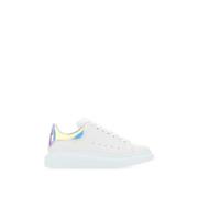 Alexander McQueen Vita lädersneakers med oleografisk PVC-häl White, He...