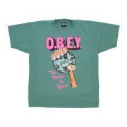 Obey Palm Leaf Streetwear Tee Green, Herr