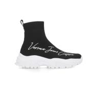 Versace Jeans Couture Svarta Sneakers med Kontrasterande Logotyp Black...