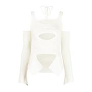 Andrea Adamo Long Sleeve Tops White, Dam