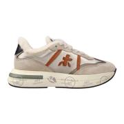 Premiata Retrostil Sneakers med Sheepskin Foder Beige, Dam