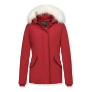 Matogla Exklusiv trendig Fur Coat - Wooly Kort Jacka - 5897R Red, Dam