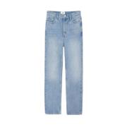 Anine Bing Vintage Blå High-Waisted Straight Leg Jeans Blue, Dam