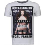 Local Fanatic Kim Kardashian Rhinestone - Herr T Shirt - 4779W White, ...
