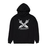 Pleasures Grafiskt Tryck Bomullsblandade Hoodies Black, Herr