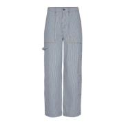 Co'Couture Cargo Jeans med Randigt Tryck Blue, Dam