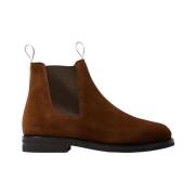 Scarosso Handgjorda William III Suede Chelsea Stövlar Brown, Herr