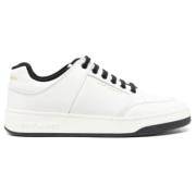 Saint Laurent Svart & Vit Läder Sneakers White, Dam