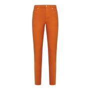 Kiton Orange Slim-fit Denim Jeans Orange, Dam