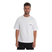 Kiton Logo Ficka Oversize T-Shirt White, Herr