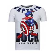 Local Fanatic Captain Duck Rhinestone - Herr T Shirt - 6007W White, He...