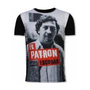 Local Fanatic El Patron Escobar Rhinestone - Man t shirt - 11-6255Z Bl...