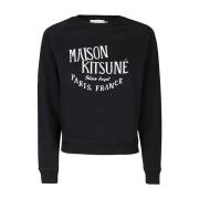 Maison Kitsuné Svart Logosweatshirt Black, Dam