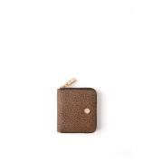 Borbonese Kompakt dragkedja-plånbok med RFID-skydd Brown, Dam