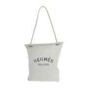 Hermès Vintage Begagnad Hermès tote i vitt bomull White, Dam