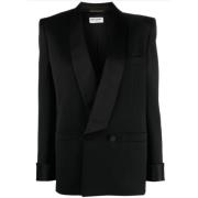 Saint Laurent Elegant Smoking Blazer Black, Dam