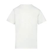 Maison Margiela Grå Bomull T-shirt med Broderad Logotyp White, Dam